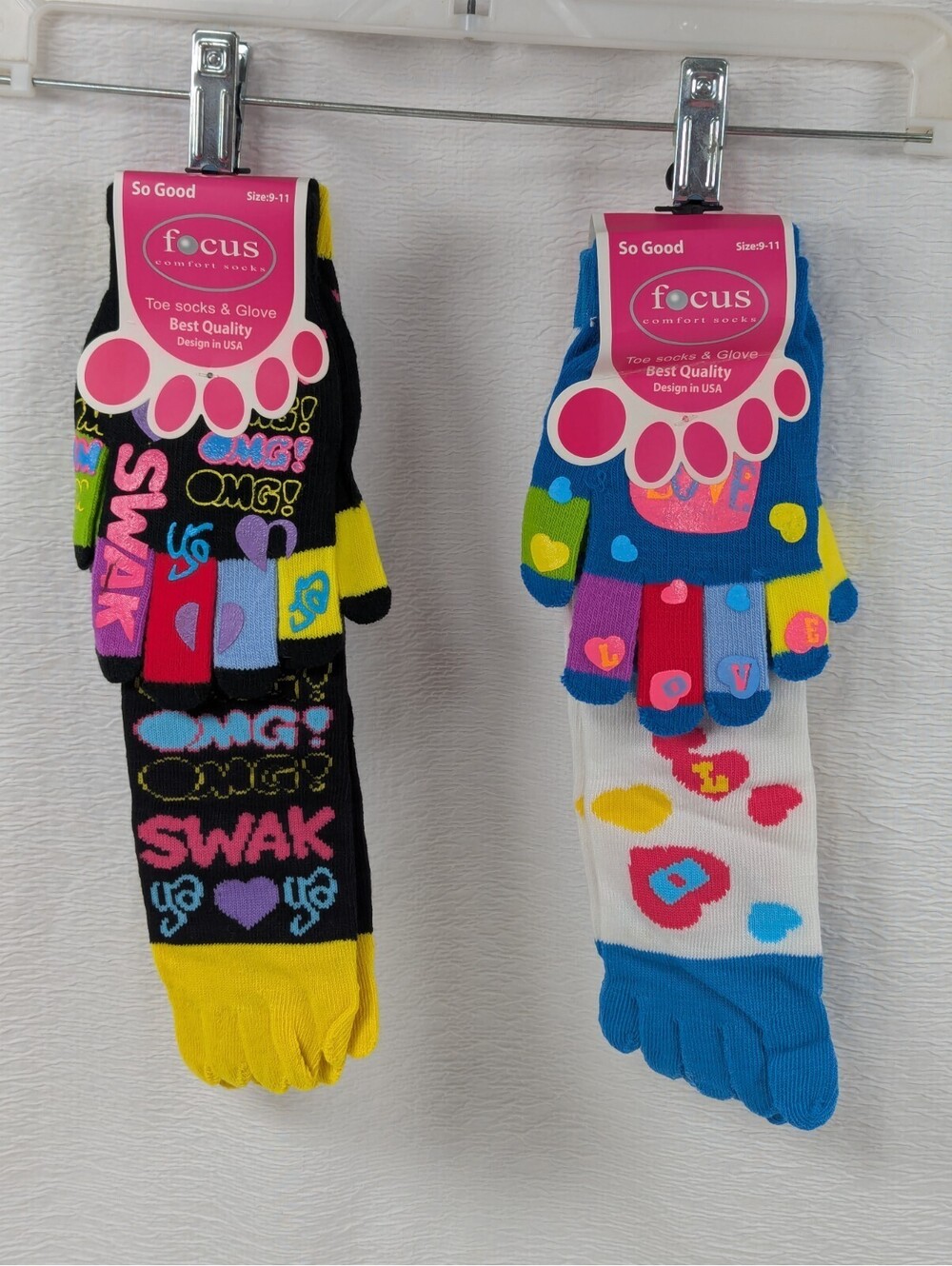 Focus - So Good - Toe Socks & Glove Set - Juniors / Kids - 2 Sets